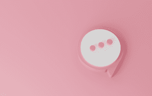 Chat bubble on a pink background to showcase a chatbox.